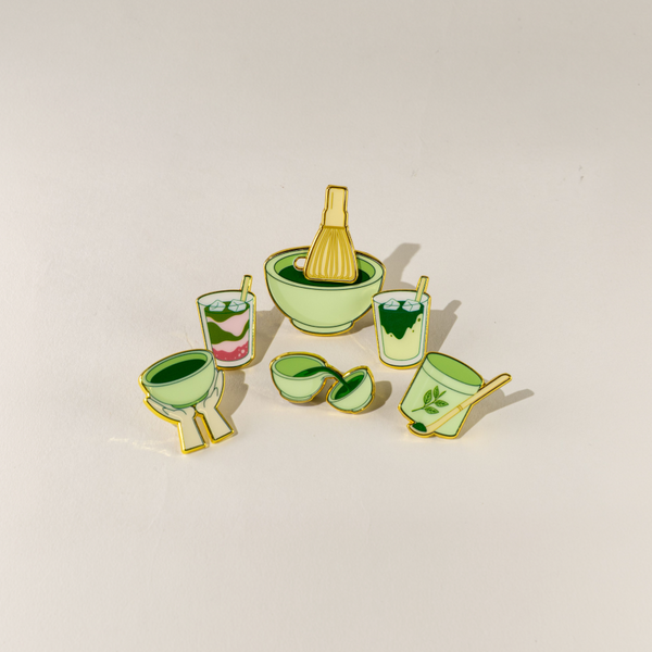 Matcha Enamel Pin Set (Set of 6)
