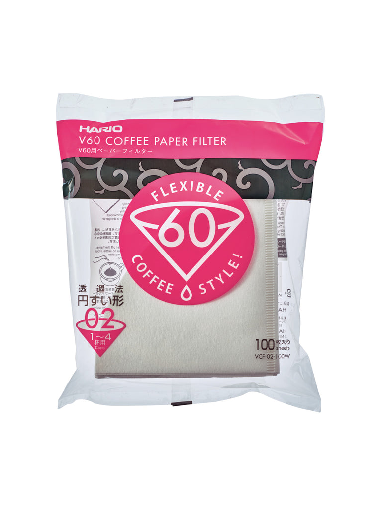 Hario V60-02 Paper Filters (100 Pack) - The Roasters Pack - White - Coffee Gear